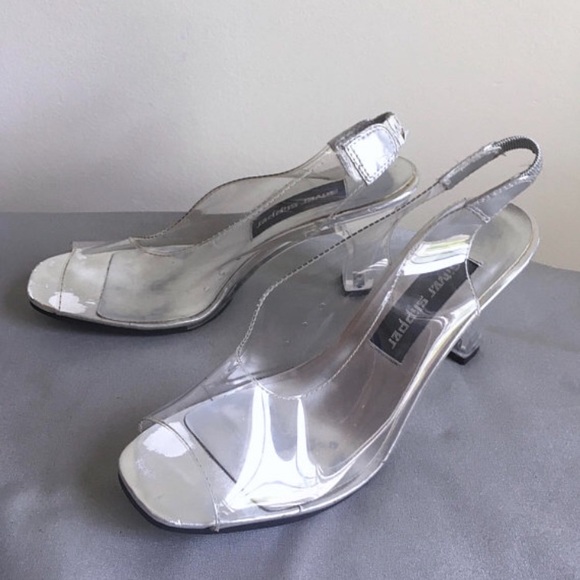 clear kitten heel shoes